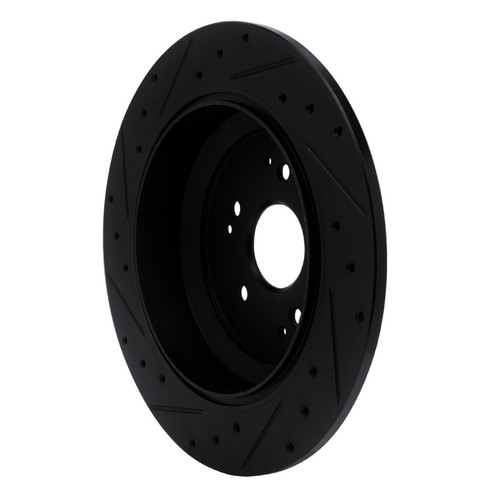 R1 14-16 Acura MDX Rear Right Drilled & Slotted Black Brake Rotor