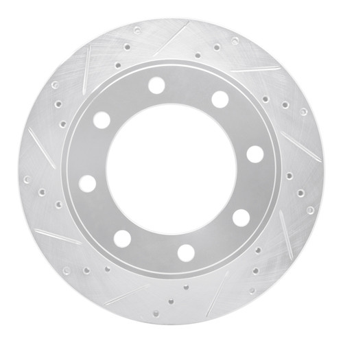 R1 99-05 Ford F-250 4WD (Super Duty) Front Left Drilled & Slotted Silver Brake Rotor