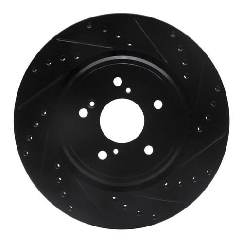 R1 14-20 Acura MDX Front Right Drilled & Slotted Black Brake Rotor