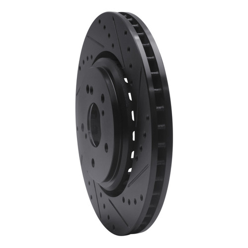 R1 14-20 Acura MDX Front Right Drilled & Slotted Black Brake Rotor