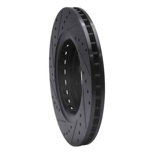 R1 14-20 Acura MDX Front Right Drilled & Slotted Black Brake Rotor