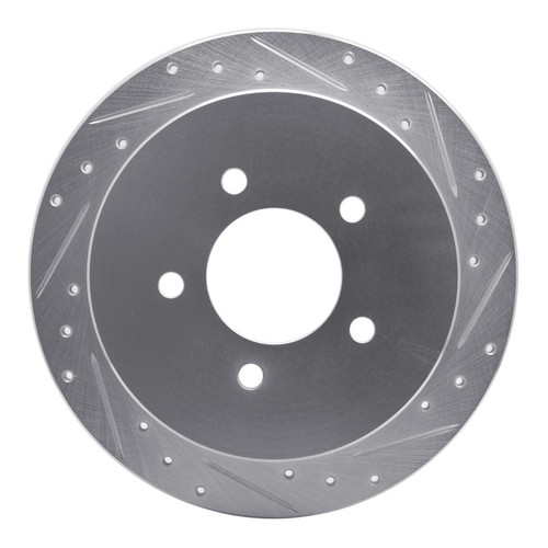 R1 97-04 Ford F-150 4WD Rear Right Drilled & Slotted Silver Brake Rotor