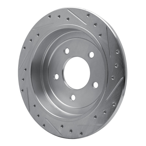 R1 97-04 Ford Expedition Rear Left Drilled & Slotted Silver Brake Rotor