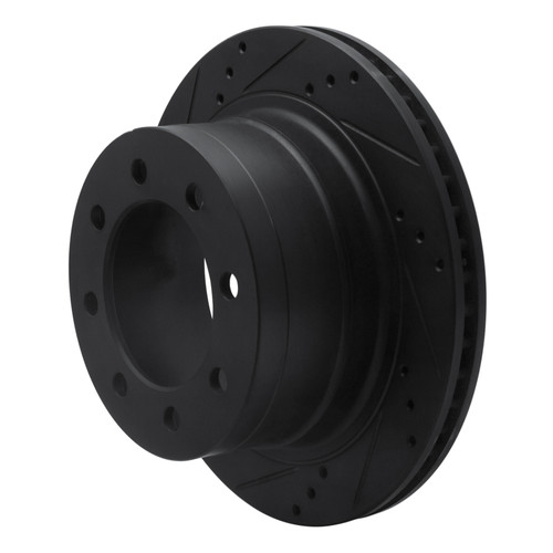 R1 03-08 Dodge Ram 4000 (Mexico) Rear Left Drilled & Slotted Black Brake Rotor