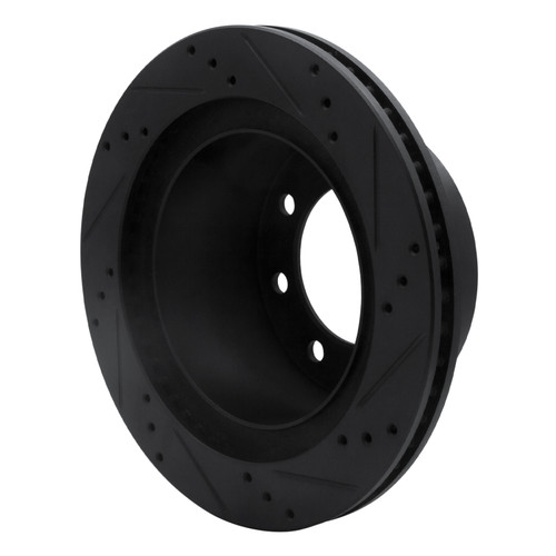 R1 03-08 Dodge Ram 4000 (Mexico) Rear Left Drilled & Slotted Black Brake Rotor