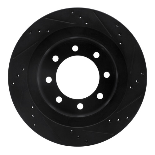 R1 03-08 Dodge Ram 4000 (Mexico) Rear Left Drilled & Slotted Black Brake Rotor