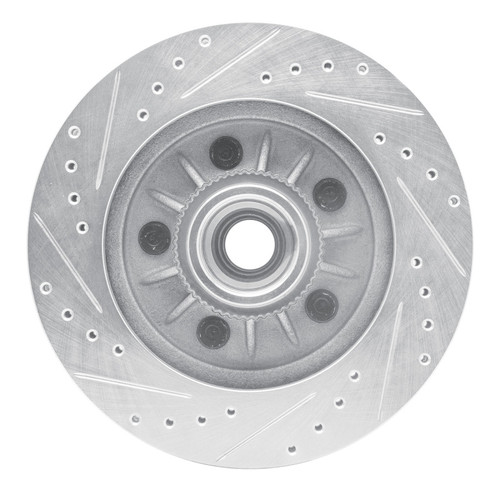R1 99-04 Ford Expedition Front Right Drilled & Slotted Silver Brake Rotor