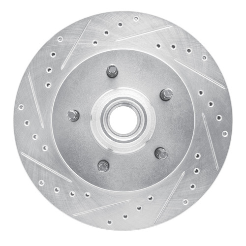 R1 99-04 Ford Expedition Front Left Drilled & Slotted Silver Brake Rotor