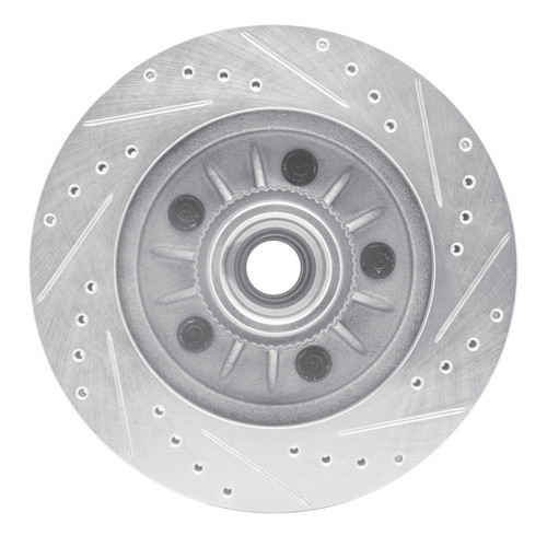 R1 99-04 Ford Expedition Front Left Drilled & Slotted Silver Brake Rotor