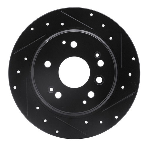 R1 99-11 Acura TL Rear Right Drilled & Slotted Black Brake Rotor