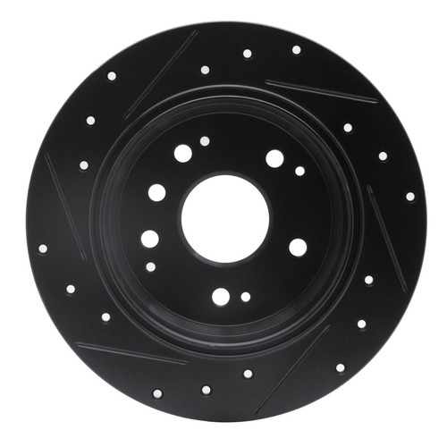 R1 99-11 Acura TL Rear Right Drilled & Slotted Black Brake Rotor