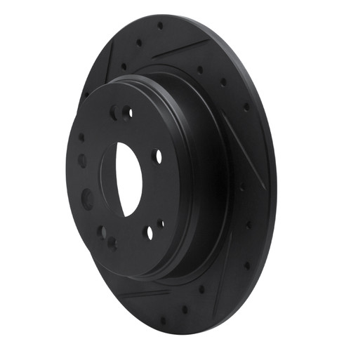 R1 99-11 Acura TL Rear Left Drilled & Slotted Black Brake Rotor