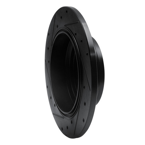 R1 02-04 Acura RL Rear Right Drilled & Slotted Black Brake Rotor