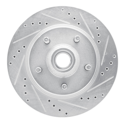 R1 00-04 Ford F-150 RWD Front Right Drilled & Slotted Silver Brake Rotor
