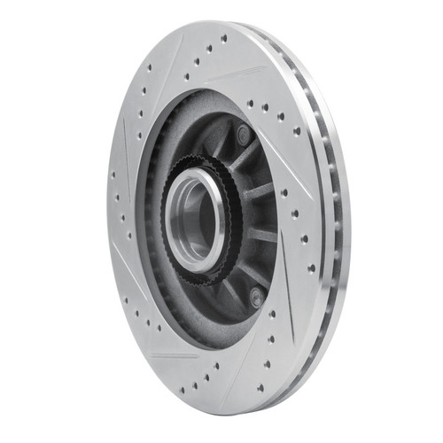 R1 00-04 Ford F-150 RWD Front Right Drilled & Slotted Silver Brake Rotor