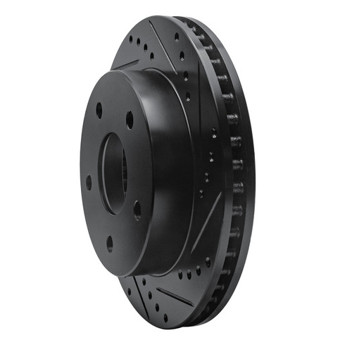 R1 00-02 Dodge Ramcharger (Mexico) Front Right Drilled & Slotted Black Brake Rotor