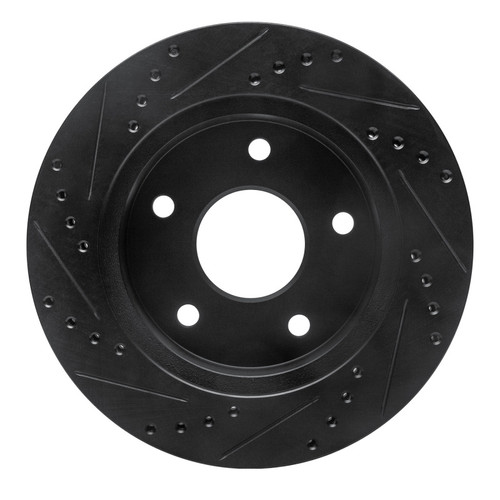 R1 00-02 Dodge Ramcharger (Mexico) Front Right Drilled & Slotted Black Brake Rotor