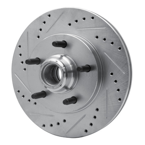 R1 00-04 Ford F-150 RWD Front Left Drilled & Slotted Silver Brake Rotor
