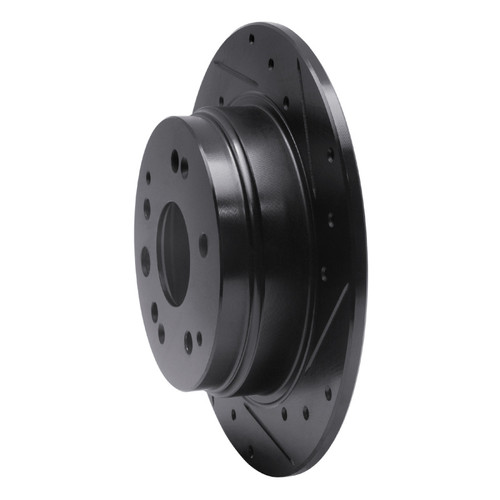 R1 01-03 Acura CL Rear Right Drilled & Slotted Black Brake Rotor