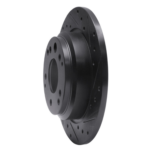 R1 99-01 Acura RL Rear Right Drilled & Slotted Black Brake Rotor