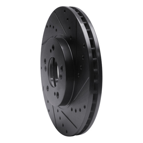 R1 99-04 Acura RL Front Right Drilled & Slotted Black Brake Rotor