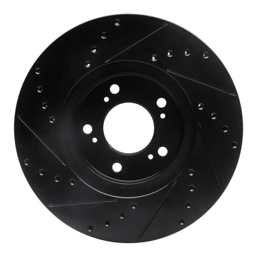 R1 99-04 Acura RL Front Right Drilled & Slotted Black Brake Rotor