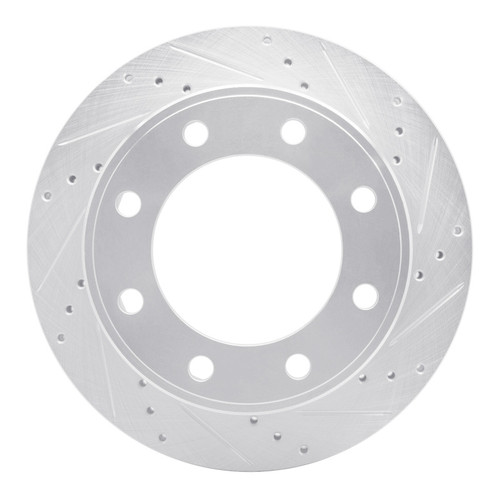 R1 99-05 Ford F-250 2WD (Super Duty) Rear Right Drilled & Slotted Silver Brake Rotor