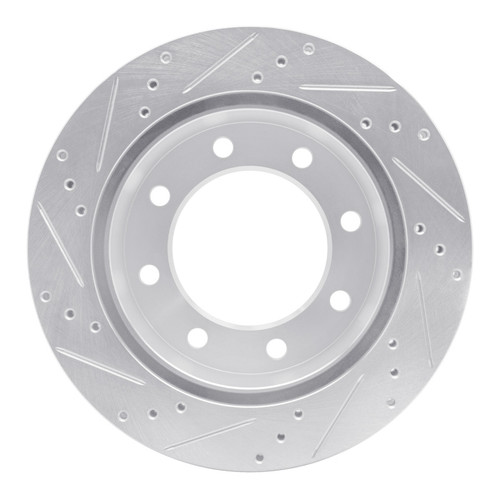 R1 99-05 Ford F-250 2WD (Super Duty) Rear Right Drilled & Slotted Silver Brake Rotor