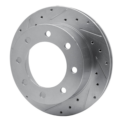 R1 99-05 Ford F-250 2WD (Super Duty) Rear Left Drilled & Slotted Silver Brake Rotor