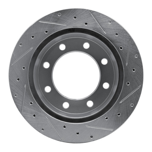 R1 99-05 Ford F-250 2WD (Super Duty) Rear Left Drilled & Slotted Silver Brake Rotor