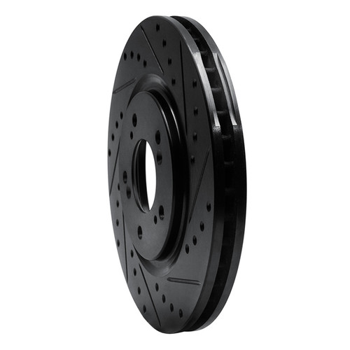 R1 97-05 Acura NSX Front Right Drilled & Slotted Black Brake Rotor