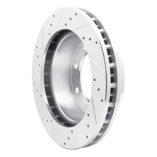 R1 99-99 Ford F-350 Super Duty 4WD Front Right Drilled & Slotted Silver Brake Rotor