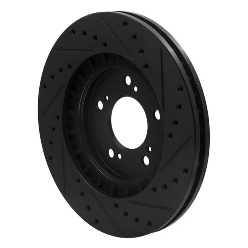 R1 97-05 Acura NSX Front Left Drilled & Slotted Black Brake Rotor