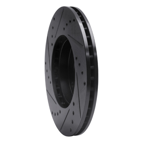 R1 98-99 Acura CL Front Right Drilled & Slotted Black Brake Rotor