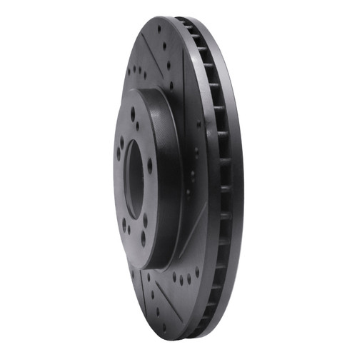 R1 93-95 Acura Legend Front Right Drilled & Slotted Black Brake Rotor