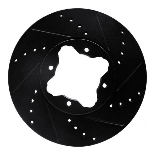 R1 92-98 Acura TL Front Right Drilled & Slotted Black Brake Rotor