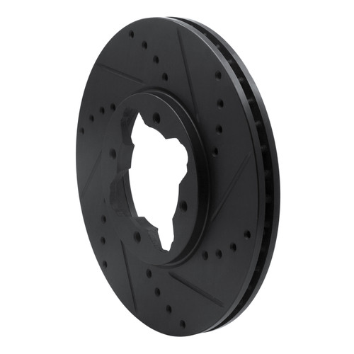 R1 92-98 Acura TL Front Right Drilled & Slotted Black Brake Rotor