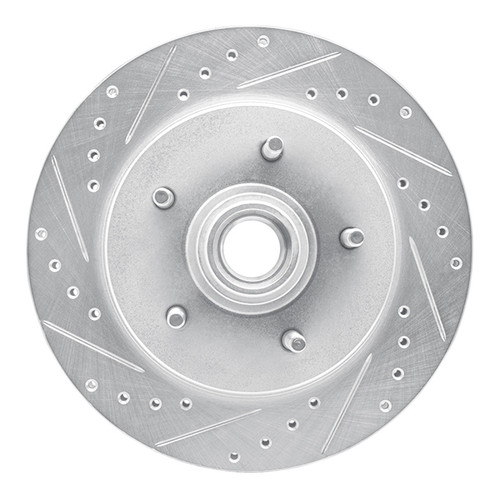 R1 97-00 Ford Expedition Front Left Drilled & Slotted Silver Brake Rotor