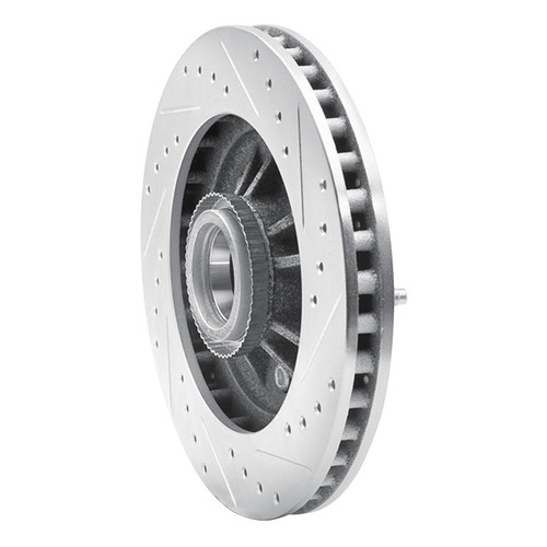 R1 97-00 Ford Expedition Front Left Drilled & Slotted Silver Brake Rotor