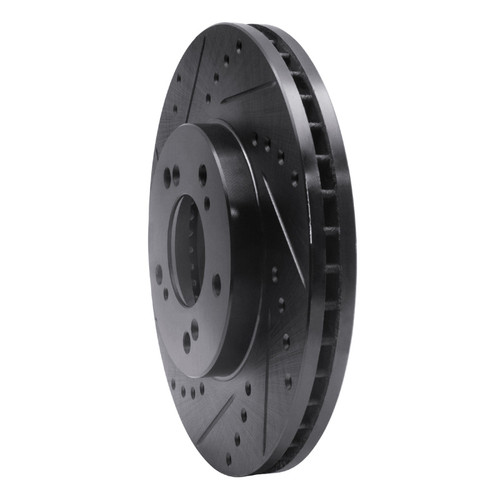 R1 93-95 Acura Legend Front Left Drilled & Slotted Black Brake Rotor