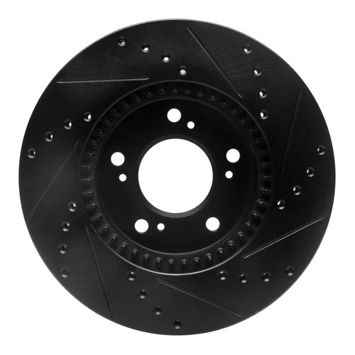 R1 93-95 Acura Legend Front Left Drilled & Slotted Black Brake Rotor
