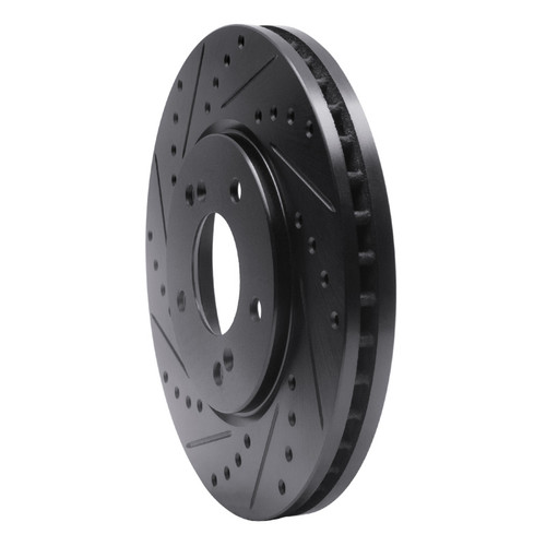 R1 91-96 Acura NSX Front Left Drilled & Slotted Black Brake Rotor