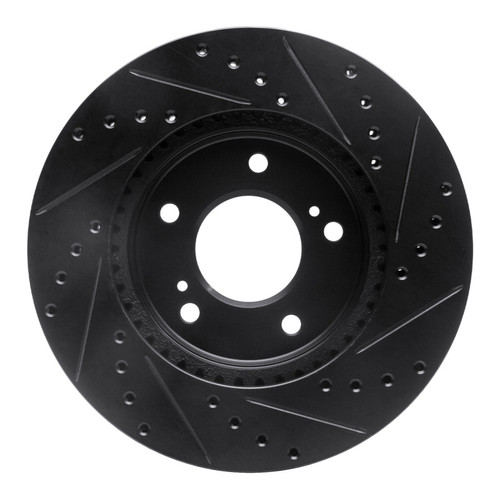 R1 91-96 Acura NSX Front Left Drilled & Slotted Black Brake Rotor