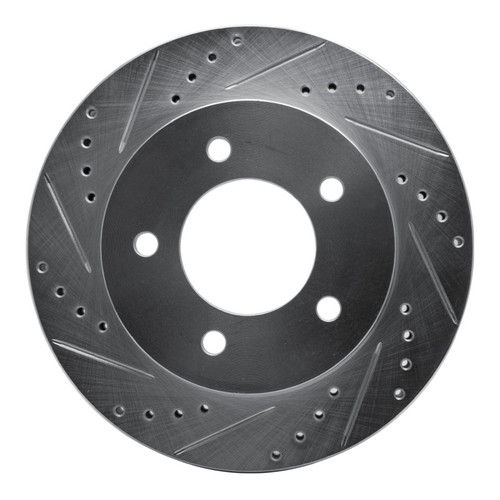 R1 97-04 Ford F-150 4WD Front Left Drilled & Slotted Silver Brake Rotor