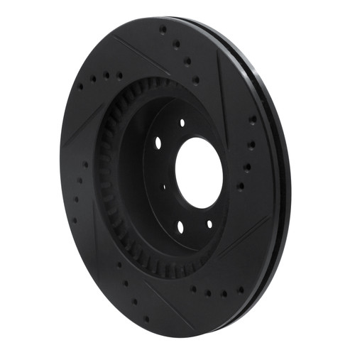 R1 87-90 Acura Legend Front Left Drilled & Slotted Black Brake Rotor