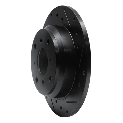 R1 87-90 Acura Legend Rear Right Drilled & Slotted Black Brake Rotor