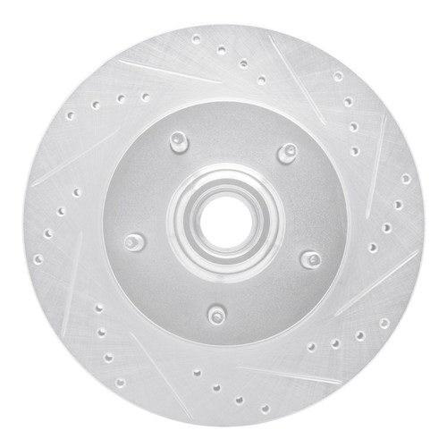 R1 97-99 Ford F-150 RWD Front Right Drilled & Slotted Silver Brake Rotor EDZ-54145R