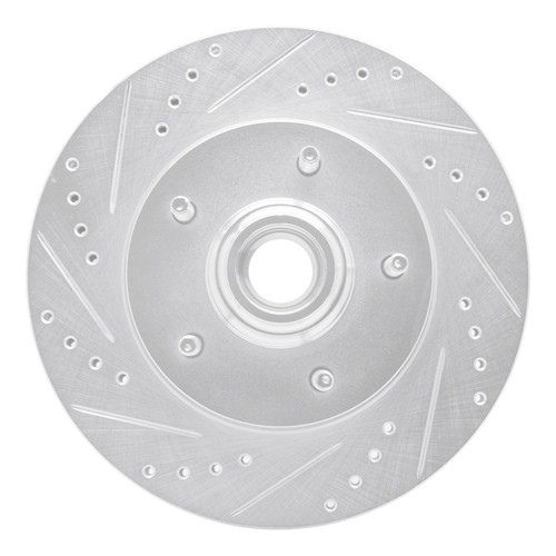 R1 97-99 Ford F-150 RWD Front Left Drilled & Slotted Silver Brake Rotor EDZ-54145L
