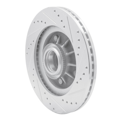 R1 97-99 Ford F-150 RWD Front Left Drilled & Slotted Silver Brake Rotor EDZ-54145L