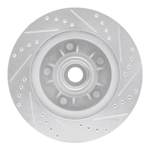 R1 97-99 Ford F-150 RWD Front Left Drilled & Slotted Silver Brake Rotor EDZ-54145L